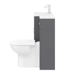 Apollo2 1100mm Gloss Grey Combination Furniture Pack (Excludes Pan + Cistern) -Cloakroom Suites Shop AP1100G D5 460
