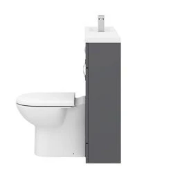 Apollo2 1100mm Gloss Grey Slimline Combination Furniture Pack (Excludes Pan + Cistern) -Cloakroom Suites Shop APS1100G D5 460