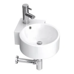 Arezzo Modern Cloakroom Suite (Toilet + Corner Basin) -Cloakroom Suites Shop ARZCS detail2 460