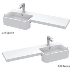 Arezzo 1000 Matt Blue Semi-Recessed Round Combination Vanity Unit (Matt Black Flush & Handles) -Cloakroom Suites Shop AZ10BMB d5 460