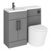 Arezzo 1000 Matt Grey Combination Furniture Pack (Matt Black Flush & Handles) -Cloakroom Suites Shop AZ10LGMB new p