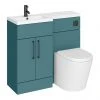 Arezzo 1000 Matt Green Combination Furniture Pack (Matt Black Flush & Handles) -Cloakroom Suites Shop AZ10LGNMB n prod