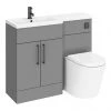 Arezzo 1100 Matt Grey Combination Furniture Pack (Matt Black Flush & Handles) -Cloakroom Suites Shop AZ11LGMB p
