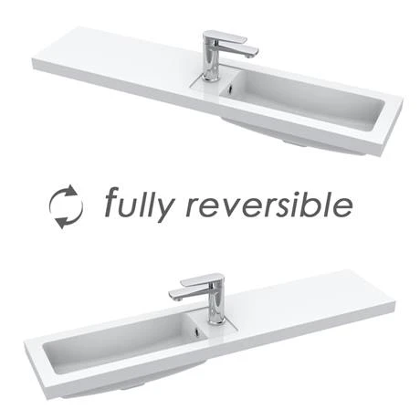 Arezzo 1100 Matt Green Slimline Combination Vanity Unit (Brushed Brass Flush & Handles) 7 Arezzo 1100 Matt Green Slimline Combination Vanity Unit (Brushed Brass Flush & Handles) - Image 5