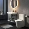 Arezzo 600 Matt Black Framed Washstand with Toilet 2 Arezzo 600 Matt Black Framed Washstand with Toilet -Cloakroom Suites Shop AZ6BFPMWC p