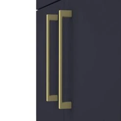 Arezzo Blue Floor Standing Vanity Unit, Tall Cabinet + Toilet Pack with Brass Handles -Cloakroom Suites Shop AZBBFSP1 d3 460