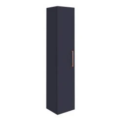 Arezzo Blue Floor Standing Vanity Unit, Tall Cabinet + Toilet Pack with Rose Gold Handles -Cloakroom Suites Shop AZBRGFSP1 d6 460
