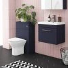 Arezzo Blue Wall Hung Sink Vanity Unit + Toilet Package with Rose Gold Handle -Cloakroom Suites Shop AZBRGWHP1 prod