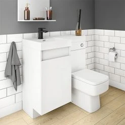 Arezzo 900mm Gloss White Combination Bathroom Suite Unit (inc. Cistern + Square Toilet)