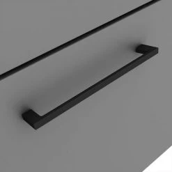 Arezzo 600 Matt Grey Wall Hung Vanity Unit with Matt Black Basin + Square Toilet 10 Arezzo 600 Matt Grey Wall Hung Vanity Unit with Matt Black Basin + Square Toilet -Cloakroom Suites Shop AZG6SQBK d3 460