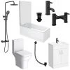 Arezzo Matt Black Complete Modern Bathroom Package 1 Arezzo Matt Black Complete Modern Bathroom Package -Cloakroom Suites Shop AZMBCBPSB n p