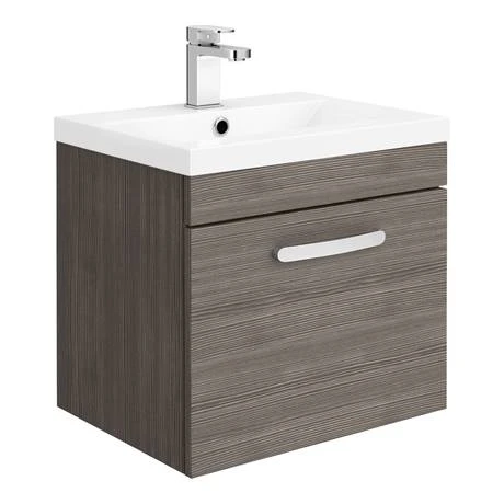 Brooklyn Bathroom Suite - Grey Avola with Chrome Handle - 500mm Wall Hung Vanity & Toilet 4 Brooklyn Bathroom Suite - Grey Avola with Chrome Handle - 500mm Wall Hung Vanity & Toilet - Image 2
