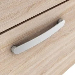 Brooklyn Bathroom Suite - Natural Oak with Chrome Handle - 500mm Wall Hung Vanity & Toilet -Cloakroom Suites Shop B5WHOAKCC d3 460