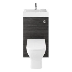Brooklyn 500mm Hacienda Black 2-In-1 Combined Wash Basin & Toilet -Cloakroom Suites Shop BCOMBLK d1 460