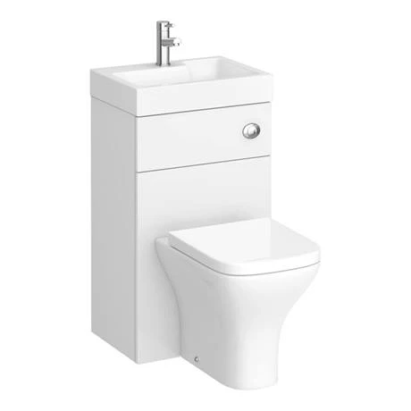 Brooklyn 500mm White Gloss 2-In-1 Combined Wash Basin & Toilet 7 Brooklyn 500mm White Gloss 2-In-1 Combined Wash Basin & Toilet - Image 5