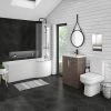 Brooklyn Grey Avola Bathroom Suite + B-Shaped Bath