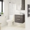 Brooklyn Grey Avola Cloakroom Suite (Wall Hung Vanity + Toilet)