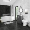 Brooklyn Gloss Grey Bathroom Suite + B-Shaped Bath
