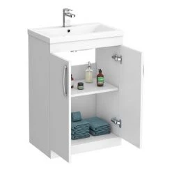 Brooklyn Gloss White Bathroom Suite + B Shaped Bath -Cloakroom Suites Shop BGWBS d4 460