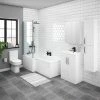 Brooklyn Gloss White L Shaped Bath Suite (with Vanity + Tall Cabinet) -Cloakroom Suites Shop BGWVT p