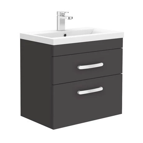 Brooklyn Gloss Grey Cloakroom Suite (Wall Hung Vanity + Close Coupled Toilet) 4 Brooklyn Gloss Grey Cloakroom Suite (Wall Hung Vanity + Close Coupled Toilet) - Image 2
