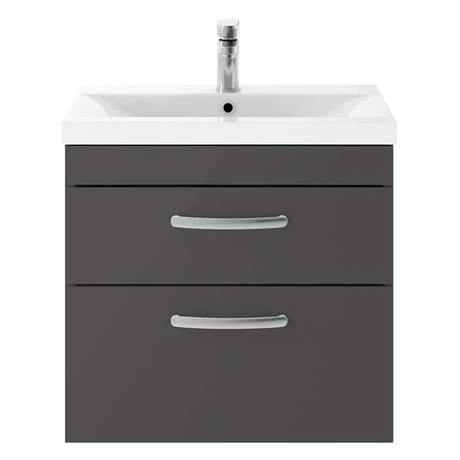 Brooklyn Gloss Grey Cloakroom Suite (Wall Hung Vanity + Close Coupled Toilet) 5 Brooklyn Gloss Grey Cloakroom Suite (Wall Hung Vanity + Close Coupled Toilet) - Image 3