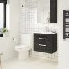 Brooklyn Black Cloakroom Suite (Wall Hung Vanity + Toilet)