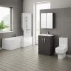 Brooklyn Black Bathroom Suite with L-Shaped Bath 2 Brooklyn Black Bathroom Suite with L-Shaped Bath -Cloakroom Suites Shop BHBBSL p