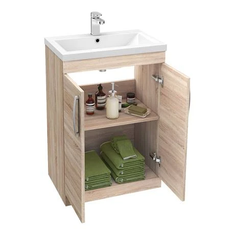 Brooklyn Natural Oak Bathroom Suite + B-Shaped Bath 8 Brooklyn Natural Oak Bathroom Suite + B-Shaped Bath - Image 6