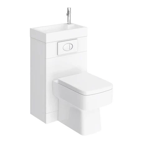 Brooklyn White Gloss Combined Two-In-One Wash Basin, Toilet & Flush Plate (500mm wide x 300mm) 5 Brooklyn White Gloss Combined Two-In-One Wash Basin, Toilet & Flush Plate (500mm wide x 300mm) - Image 3