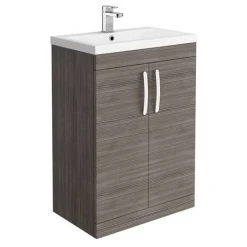 Brooklyn Grey Avola Bathroom Suite with Tall Cabinet -Cloakroom Suites Shop BTCGA d2 460