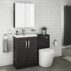 Brooklyn Black Modern Sink Vanity Unit + Toilet Package -Cloakroom Suites Shop BWCBLK p