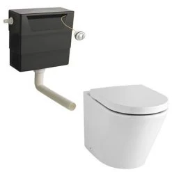 Brooklyn Grey Avola Modern Sink Vanity Unit + Toilet Package -Cloakroom Suites Shop BWCGRY d5a 460
