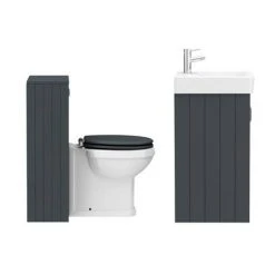 Chatsworth Traditional Graphite Sink Vanity Unit + Toilet Package -Cloakroom Suites Shop C560WCBLK n d6 460
