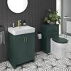 Chatsworth Traditional Green Sink Vanity Unit + Toilet Package -Cloakroom Suites Shop C560WCGRN prod
