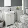 Chatsworth Traditional Grey Sink Vanity Unit + Toilet Package 1 Chatsworth Traditional Grey Sink Vanity Unit + Toilet Package -Cloakroom Suites Shop C560WCGRY nP