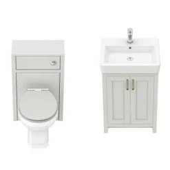 Chatsworth Traditional Grey Sink Vanity Unit + Toilet Package -Cloakroom Suites Shop C560WCGRY n d1 460