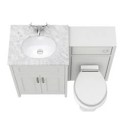 Chatsworth White Marble Traditional Grey Vanity Unit + Toilet Package -Cloakroom Suites Shop C610GRY WHT n d5 460