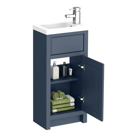 Chatsworth Traditional Cloakroom Vanity Unit Suite - Blue 4 Chatsworth Traditional Cloakroom Vanity Unit Suite - Blue - Image 2