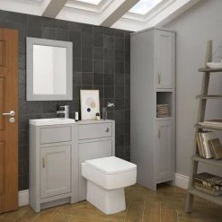 Chatsworth Traditional Cloakroom Vanity Unit Suite - Grey -Cloakroom Suites Shop C900GRY d3 460
