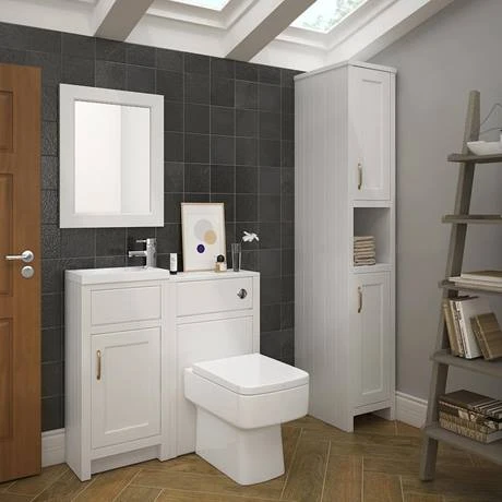 Chatsworth Traditional Cloakroom Vanity Unit Suite - White 5 Chatsworth Traditional Cloakroom Vanity Unit Suite - White - Image 3