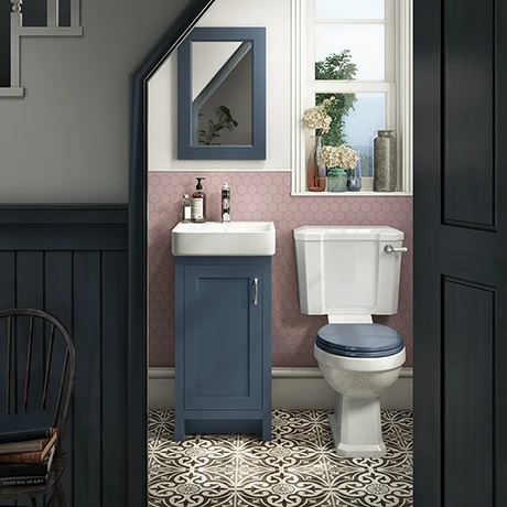 Chatsworth Traditional Blue Cloakroom Suite (Vanity Unit + Close Coupled Toilet) 3 Chatsworth Traditional Blue Cloakroom Suite (Vanity Unit + Close Coupled Toilet)