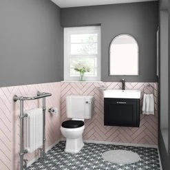 Chatsworth Graphite Cloakroom Suite (Wall Hung Vanity Unit + Close Coupled Toilet) -Cloakroom Suites Shop CBWHS d6 460