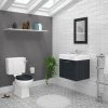 Chatsworth Graphite Cloakroom Suite (Wall Hung Vanity Unit + Close Coupled Toilet) 1 Chatsworth Graphite Cloakroom Suite (Wall Hung Vanity Unit + Close Coupled Toilet) -Cloakroom Suites Shop CBWHS p