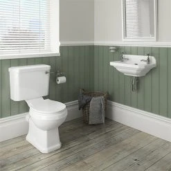 Carlton Traditional Cloakroom Suite - Close Couple Toilet & Wall Hung Basin