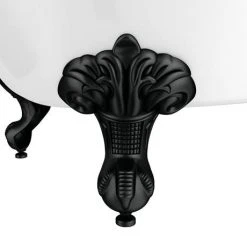 Chatsworth Traditional Shower Bath Suite - 1700mm with Matt Black Grid Screen + Leg Set -Cloakroom Suites Shop CHTBLK17 d2 460