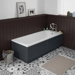 Chatsworth Graphite Bathroom Suite incl. 1700 x 700 Bath with Panels -Cloakroom Suites Shop CHTBSBLK d1 460