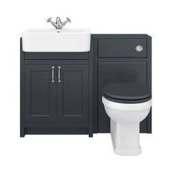 Chatsworth Traditional Graphite Semi-Recessed Vanity Unit + Toilet Package -Cloakroom Suites Shop CSR600WCBLK D5 460 1
