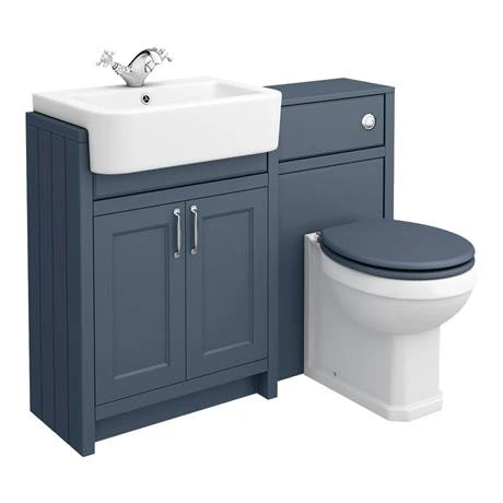 Chatsworth Traditional Blue Semi-Recessed Vanity Unit + Toilet Package 5 Chatsworth Traditional Blue Semi-Recessed Vanity Unit + Toilet Package - Image 4