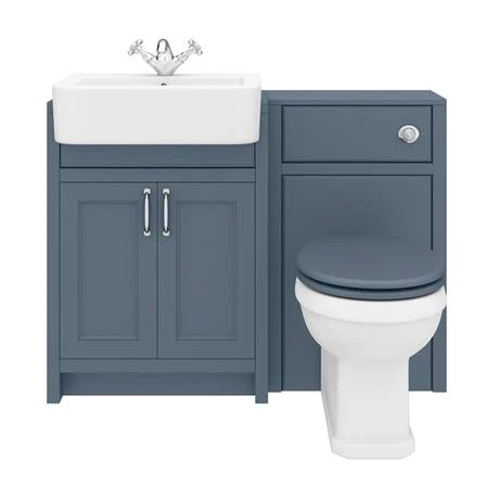 Chatsworth Traditional Blue Semi-Recessed Vanity Unit + Toilet Package 6 Chatsworth Traditional Blue Semi-Recessed Vanity Unit + Toilet Package - Image 5